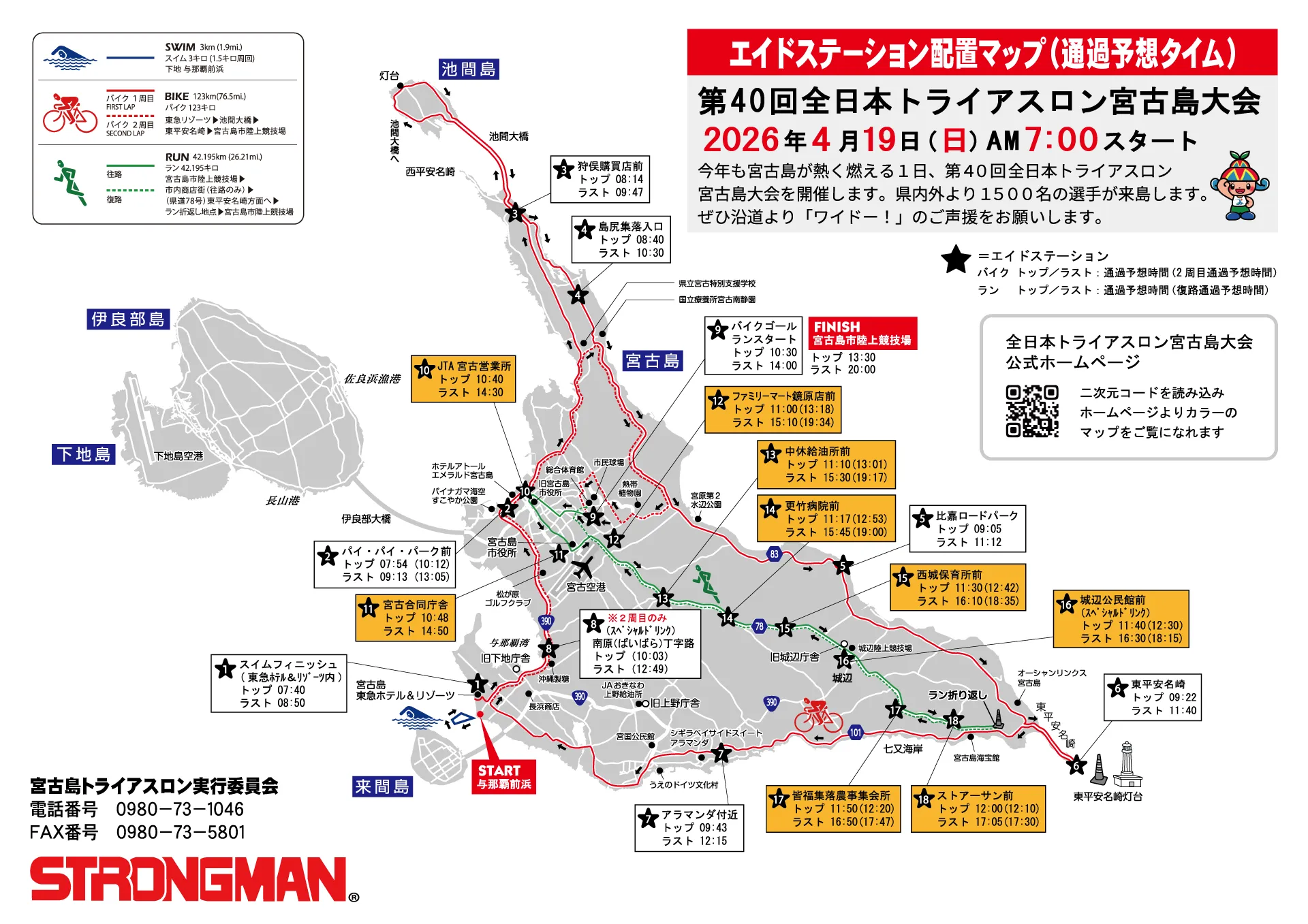 エイドステーションマップ（通過予想タイム）